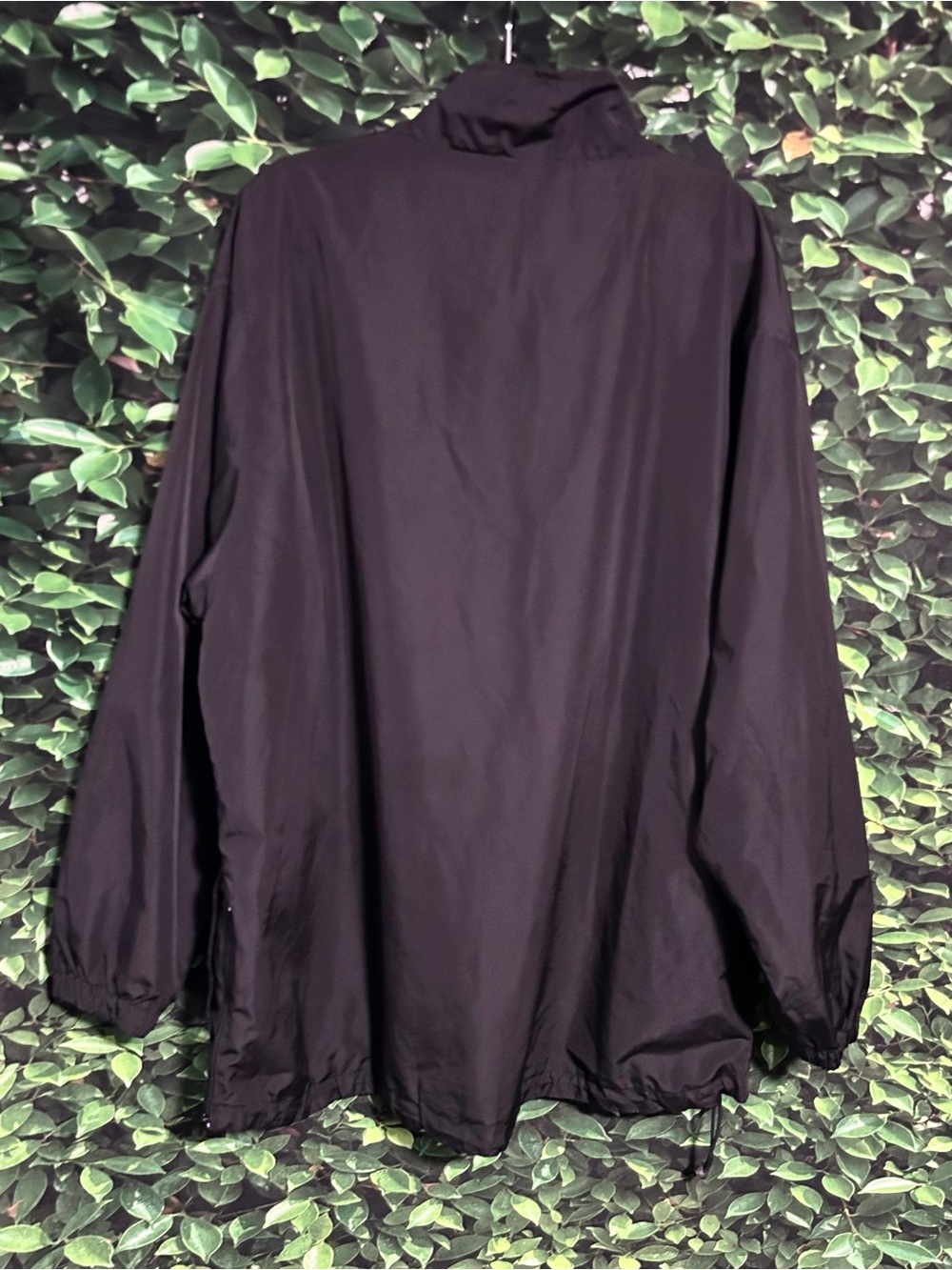 Vintage Reebok Windbreaker Jacket Black Pullover Pockets 1/4 Zip Mens 2XL - Picture 2 of 10